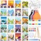 140 Pcs 20 Set Pre Drawn Canvas Kit for Painting Craft Sip and Paint Kit for Adults Pre Printed Canvas Painting Favor for Virtual DIY Birthday Gifts Adult's Date Party(Sceneries)